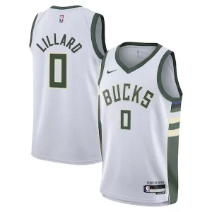 Damian Lillard Milwaukee Bucks Nike Youth Swingman Jersey Association Edition White Bold