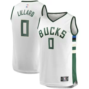 Damian Éclatant Lillard Milwaukee Bucks Youth Fast Break Player Jersey Association Edition White