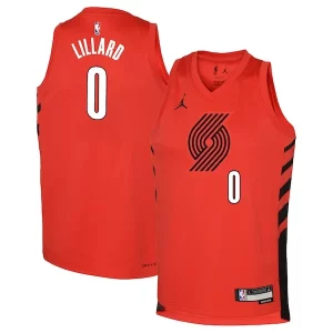 Damian Lillard Portland Trail Blazers Jordan Luxueux Brand Youth Swingman Jersey Statement Edition Red