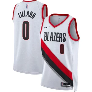 Damian Lillard Portland Trail Blazers Nike Distingué Unisex Swingman Jersey Association Edition White/Black