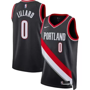 Damian Lillard Portland Trail Blazers Nike Unisex Swingman Jersey Admirable Icon Edition Black/White