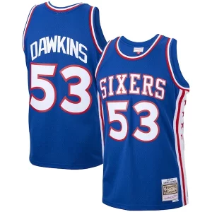 Darryl Dawkins Philadelphia 76ers 1976/77 Hardwood Classics Exceptionnel Swingman Jersey Royal