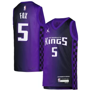 De'Aaron Fox Sacramento Notable Kings Jordan Brand Youth Swingman Jersey Statement Edition Purple