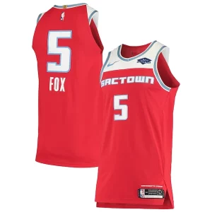 De'Aaron Fox Sacramento Kings Nike Authentic Badge Jersey City Edition Stylish Red