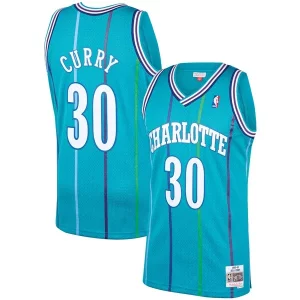 Dell Curry Charlotte Hornets Vibrant 1992/93 Hardwood Classics Swingman Jersey Teal