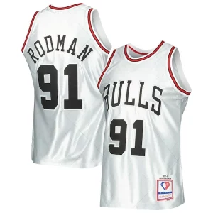 Dennis Rodman Chicago Bulls 1997/98 Refiné Hardwood Classics 75th Anniversary Swingman Jersey Platinum