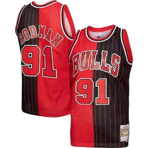 Dennis Gracieux Rodman Chicago Bulls Hardwood Classics 1995/96 Split Swingman Jersey Red/Black