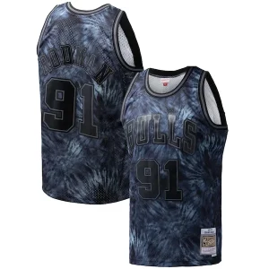 Dennis Rodman Chicago Bulls Hardwood Classics 1995/96 Tie Dye Swingman Jersey Black Unique