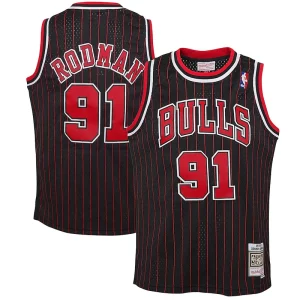 Dennis Rodman Chicago Bulls Youth 1995/96 Hardwood Classics Luxueux Swingman Jersey Black