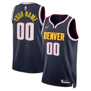 Denver Nuggets Nike Unisex Swingman Custom Jersey Sophistiqué Navy Icon Edition