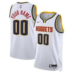 Denver Nuggets Nike Unisex Swingman Custom Jersey White Association Edition Haut de gamme
