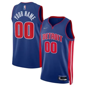 Detroit Pistons Nike 2021/22 Diamond Swingman Custom Jersey Commémoratif Icon Edition Blue