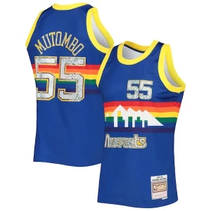 Dikembe Mutombo Tendance Denver Nuggets 1996/97 Hardwood Classics NBA 75th Anniversary Diamond Swingman Jersey Royal