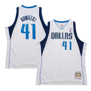 Dirk Haut de gamme Nowitzki Dallas Mavericks 2010/11 Hardwood Classics Swingman Jersey White