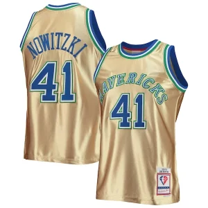 Dirk Nowitzki Dallas Mavericks 75th Anniversary Dashing 1998/99 Hardwood Classics Swingman Jersey Gold
