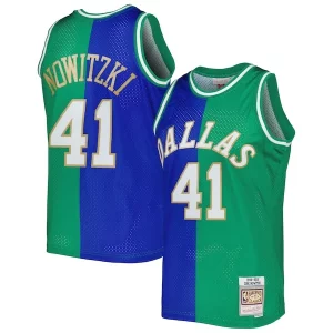 Dirk Nowitzki Dirk Nowitzki Hardwood Classics 1998/2019 Split Swingman Jersey Commémoratif Blue/Green