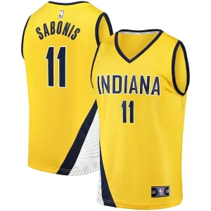 Domantas Sabonis Indiana Pacers Fast Break Replica Jersey Statement Edition Gold Sophistiqué