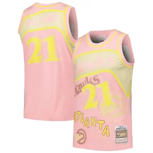Dominique Wilkins Atlanta Admirable Hawks 1986/87 Swingman Sidewalk Sketch Jersey Pink