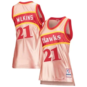 Dominique Exclusif Wilkins Atlanta Hawks Women's 75th Anniversary Rose Gold 1986 Swingman Jersey Pink