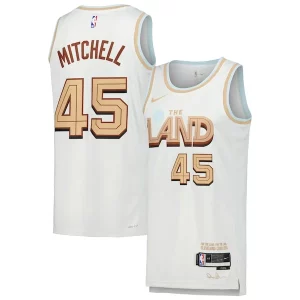 Donovan Élégant Mitchell Cleveland Cavaliers Nike Swingman Player Jersey City Edition White