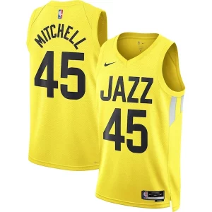 Donovan Mitchell Utah Jazz Nike Refiné Unisex Swingman Jersey Icon Edition Gold