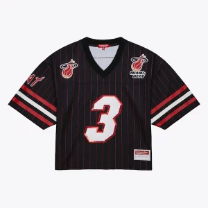 Dwyane Wade Miami Heat x DANNIJO Women's Cropped Football Confortable Fashion Jersey Black