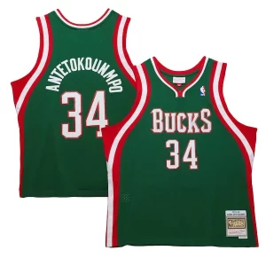 Giannis Bold Antetokounmpo Milwaukee Bucks 2013/14 Hardwood Classics Swingman Jersey Hunter Green
