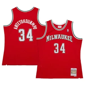 Giannis Antetokounmpo Milwaukee Bucks 2014/15 Hardwood Classics Swingman Jersey Red Vibrant