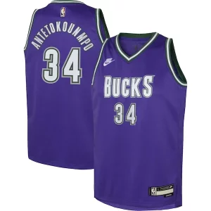 Giannis Antetokounmpo Milwaukee Bucks Nike Youth Exquisite 2022/23 Swingman Jersey Purple Classic Edition