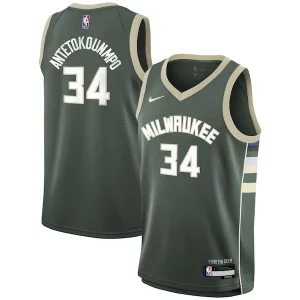 Giannis Antetokounmpo Milwaukee Vibrant Bucks Nike Youth Swingman Jersey Icon Edition Hunter Green