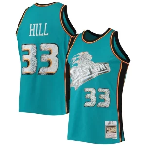 Grant Hill Detroit Pistons 1998/99 Hardwood Classics Distingué NBA 75th Anniversary Diamond Swingman Jersey Teal