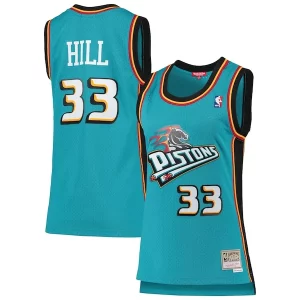 Grant Hill Detroit Pistons Women's 1998/99 Hardwood Classics Swingman Jersey Personalisable Teal