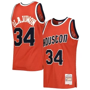 Hakeem Olajuwon Houston Rockets 1993/94 Hardwood Classics Off Gracieux Court Swingman Jersey Red
