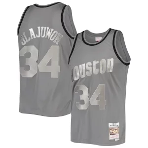 Hakeem Olajuwon Houston Rockets Hardwood Classics Retired Player 1993/94 Metal Works Swingman Stylish Jersey Charcoal