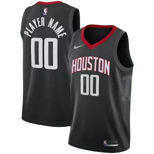 Houston Rockets Nike Prime Swingman Custom Jersey Black Statement Edition