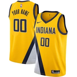 Indiana Pacers Nike 2019/20 Custom Swingman Jersey Yellow Statement Edition Collectible