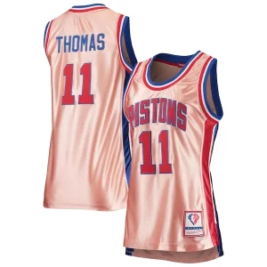Isiah Thomas Detroit Pistons Women's Distingué 75th Anniversary Rose Gold 1982 Swingman Jersey Pink