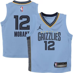 Ja Morant Memphis Grizzlies Unique Jordan Brand Preschool 2022/23 Statement Edition Jersey Light Blue