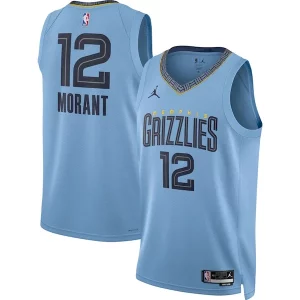 Ja Morant Memphis Grizzlies Jordan Brand Unisex Swingman Jersey Statement Distingué Edition Light Blue