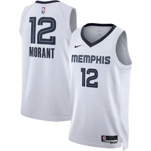 Ja Morant Memphis Élégant Grizzlies Nike Unisex Swingman Jersey Association Edition White/Navy