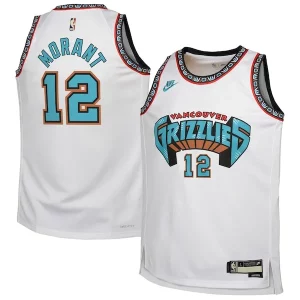 Ja Morant Memphis Grizzlies Nike Youth 2024/25 Swingman Jersey White Exclusif Classic Edition