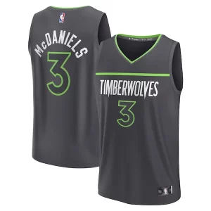 Jaden McDaniels Minnesota Admirable Timberwolves Youth Fast Break Replica Player Jersey Statement Edition Black
