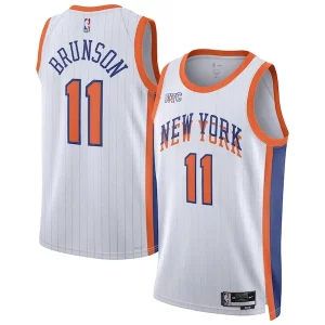 Jalen Brunson New York Knicks Nike Unisex 2024/25 Swingman Player Exceptionnel Jersey City Edition White