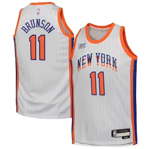 Jalen Brunson New York Knicks Nike Youth 2024/25 Swingman Player Jersey City Edition White Sophistiqué