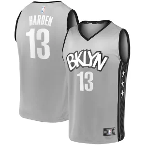 James Harden Brooklyn Nets Fast Break Replica Jersey Charcoal Statement Superbe Edition/White