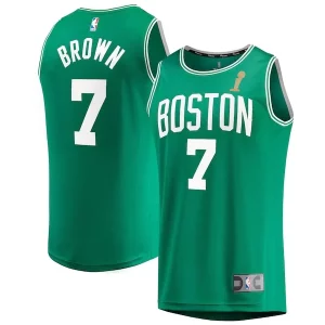 Jaylen Brown Boston Celtics 2024 NBA Exclusif Finals Champions Fast Break Replica Player Jersey Kelly Green Icon Edition