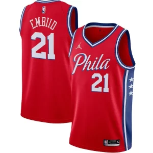 Joel Embiid Philadelphia 76ers Jordan Brand 2020/21 Swingman Jersey Refiné Statement Edition Red