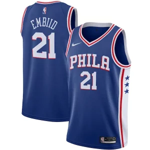 Joel Embiid Élégant Philadelphia 76ers Nike 2019/2020 Swingman Jersey Icon Edition Royal