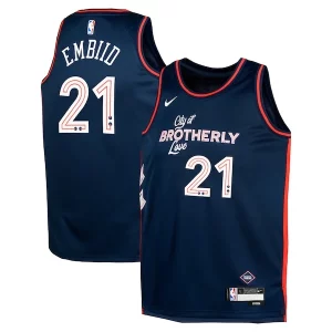 Joel Sophistiqué Embiid Philadelphia 76ers Nike Youth Swingman Replica Jersey City Edition Navy