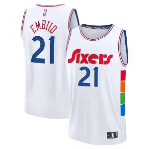 Joel Embiid Philadelphia 76ers 2024/25 Fast Break Stylish Player Jersey City Edition White